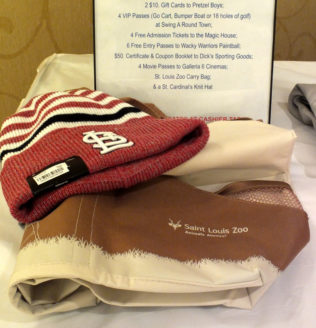 Auction items at the Evening Entertainment event.